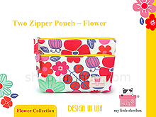 My Little Shoebox Two Zipper Pouch - Flower