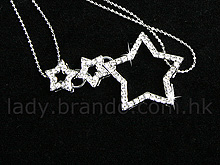 Three Twinkle Stars Cyrstal Necklace