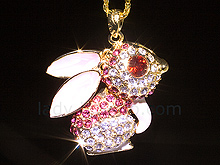 USB Jewel Rabbit Necklace Flash Drive