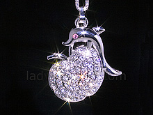 USB Jewel Apple with Dolphin Necklace Flash Drive