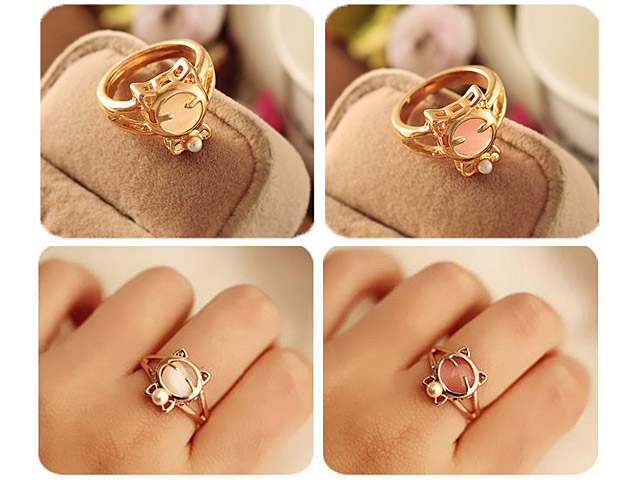 Cat Pearl Ring