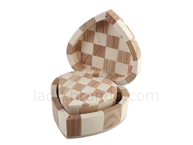 Heart-Shaped Wooden Jewel Boxes