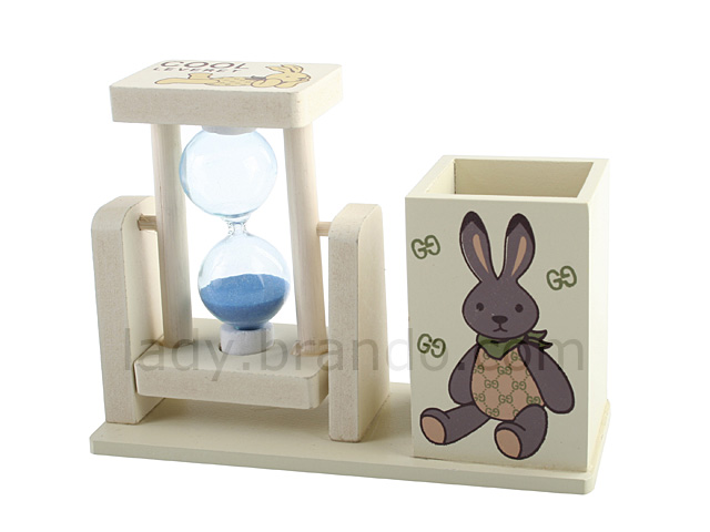 Bunny Pen Holder with Sandglass