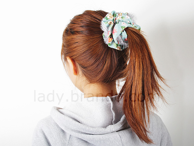 Fuzzy Scrunchie with Floral Print