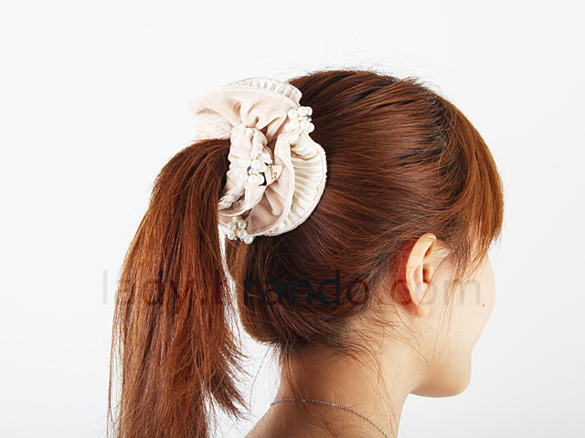 Cotton Scrunchie With Pearl