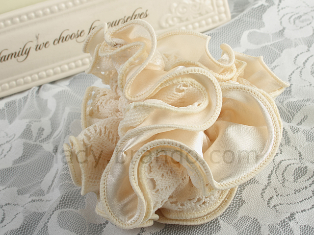 Ivory Fabric Lace Hair Tie