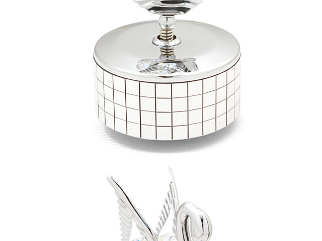 Crystal Swan Rotating Music Box