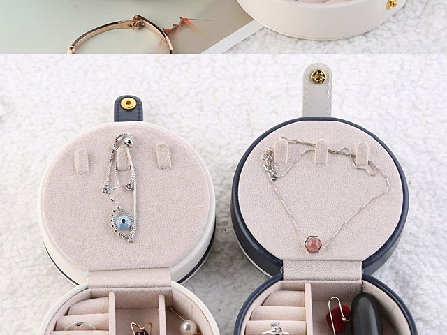 Mini Portable Round Jewel Box