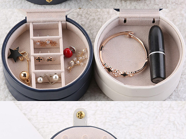 Mini Portable Round Jewel Box