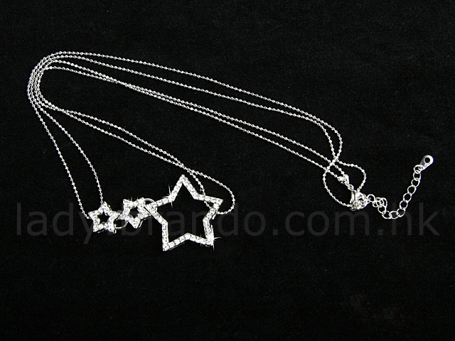 Three Twinkle Stars Cyrstal Necklace