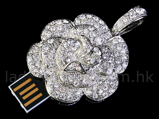 USB Jewel Rose Necklace Flash Drive