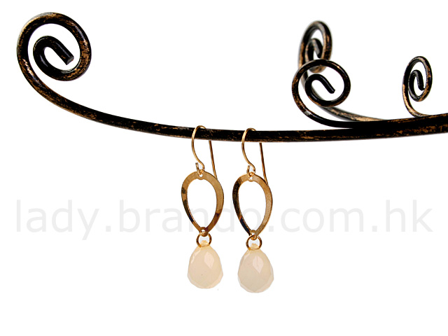 Gold Hoop Earrings with Crystal