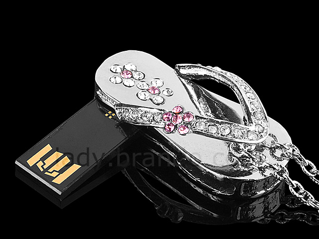 USB Jewel Slipper Necklace Flash Drive