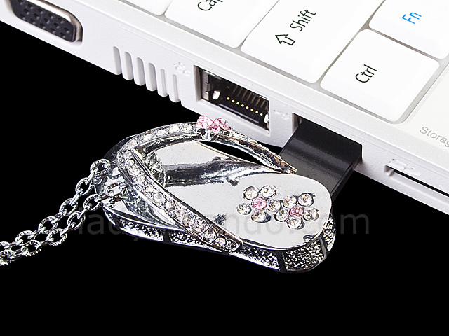 USB Jewel Slipper Necklace Flash Drive