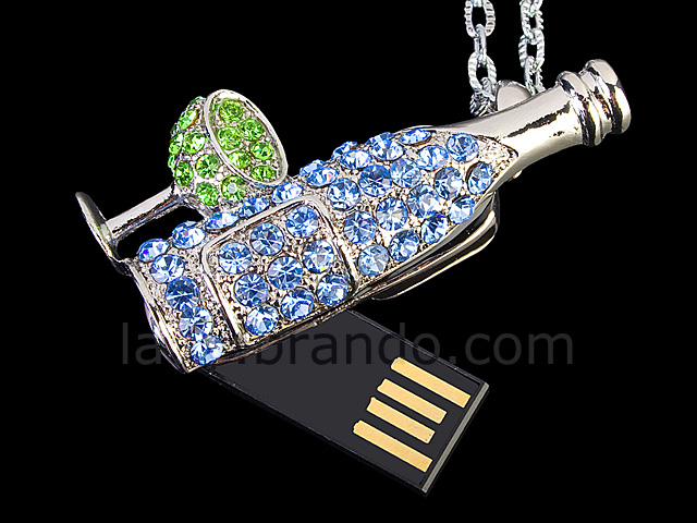USB Jewel Cocktail Necklace Flash Drive