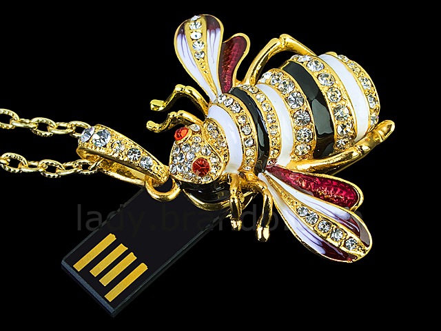 USB Jewel Bee Necklace Flash Drive