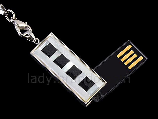 USB Natural Seashell Necklace Flash Drive (with Square Dot)