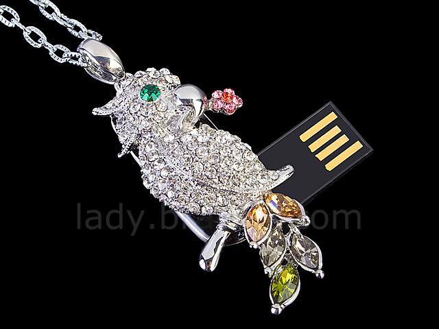 USB Jewel Parakeet Necklace Flash Drive