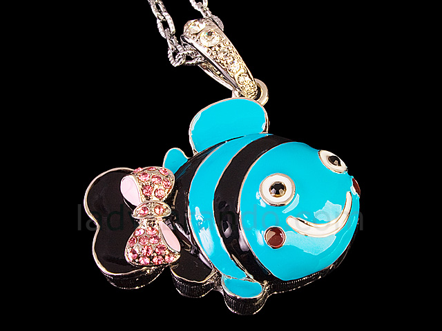 USB Jewel Smiley Fish Necklace Flash Drive