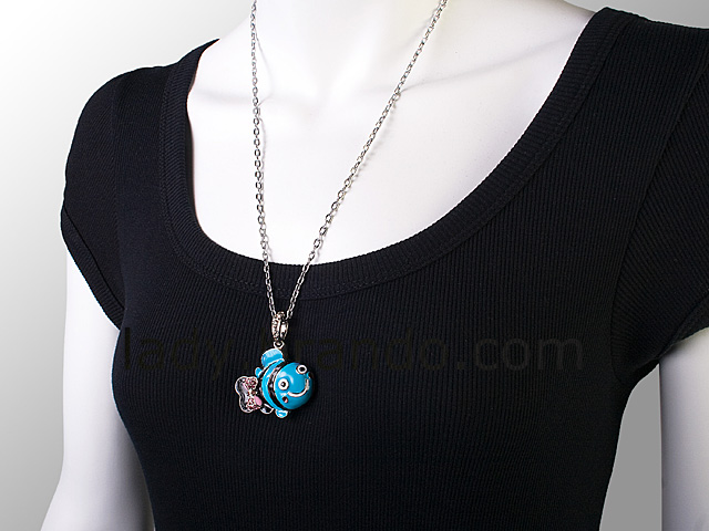 USB Jewel Smiley Fish Necklace Flash Drive