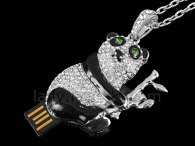 USB Jewel Panda Necklace Flash Drive