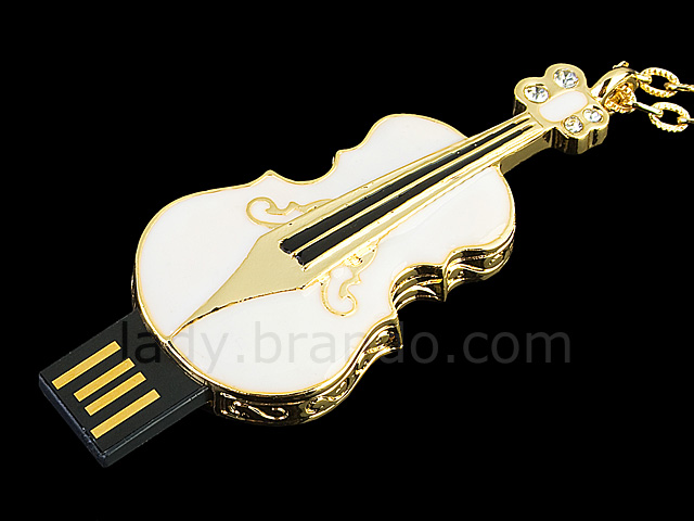 USB Jewel Violin Necklace Flash Drive