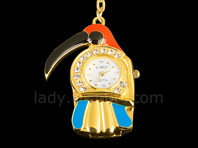 USB Jewel Parrot Watch Keychain Flash Drive