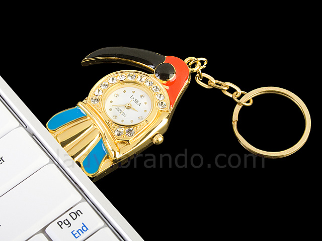 USB Jewel Parrot Watch Keychain Flash Drive