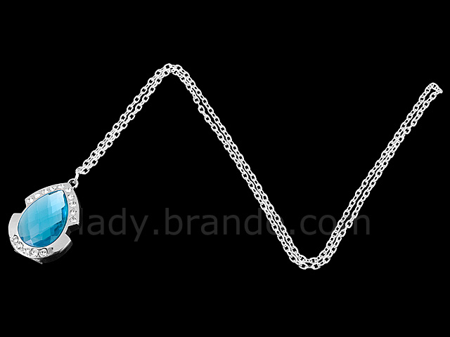 USB Jewel Tear Drop Necklace Flash Drive