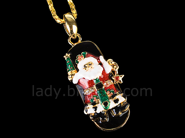 USB Jewel Santa Claus Nacklace Flash Drive