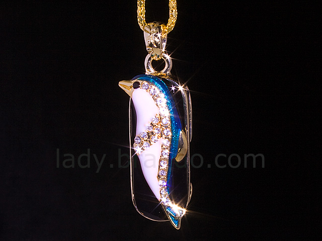 USB Jewel Dolphin Necklace Flash Drive