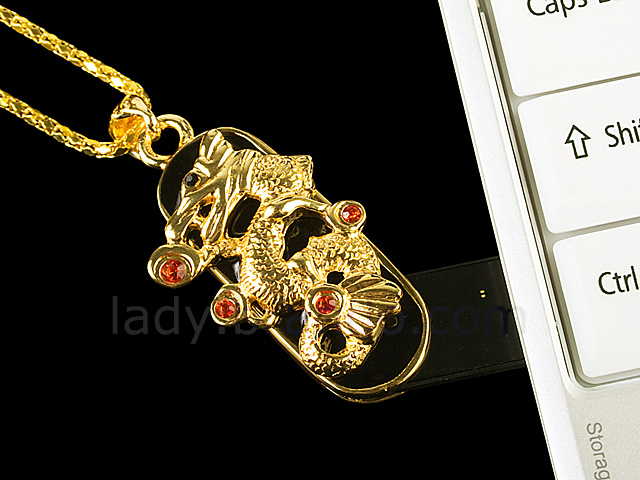 USB Jewel Dragon Necklace Flash Drive