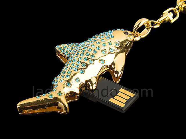 USB Jewel Shark Keychain Flash Drive