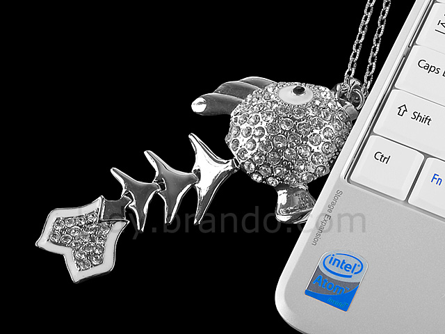 USB Jewel Fishbones Necklace Flash Drive