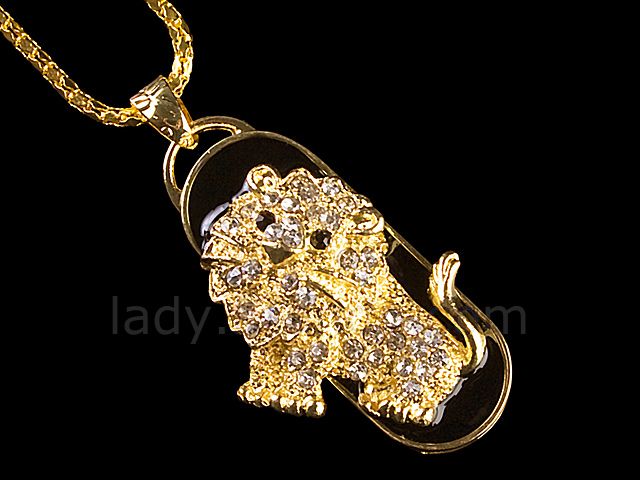 USB Jewel Lion Necklace Flash Drive