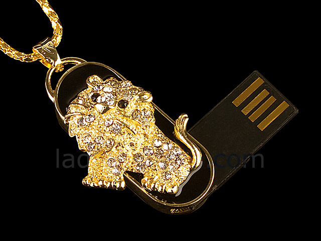 USB Jewel Lion Necklace Flash Drive