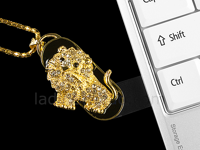 USB Jewel Lion Necklace Flash Drive