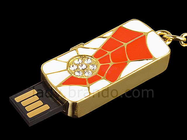 USB Jewel Spider Web Keychain Flash Drive