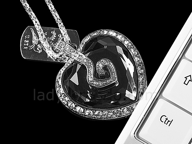 USB Jewel Noble Heart Necklace Flash Drive