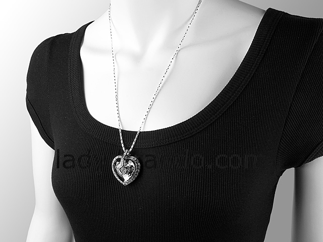 USB Jewel Noble Heart Necklace Flash Drive