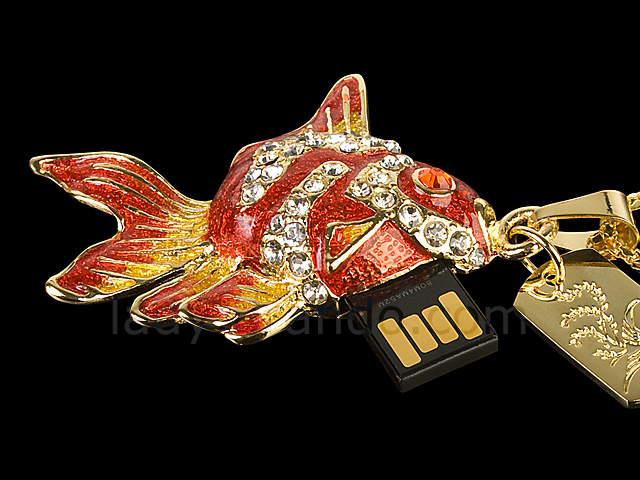 USB Jewel Gold Fish Necklace Flash Drive II