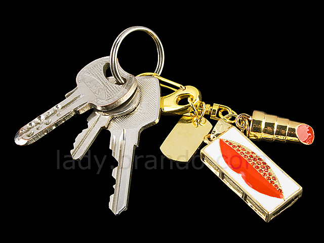 USB Jewel Lip Keychain Flash Drive