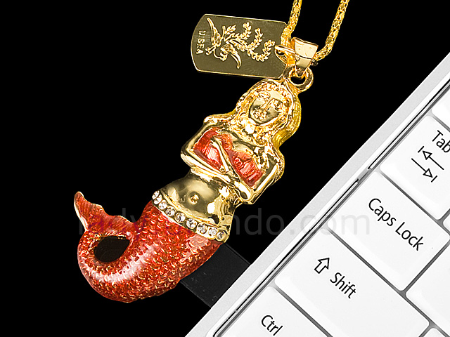 USB Jewel Mermaid Necklace Flash Drive