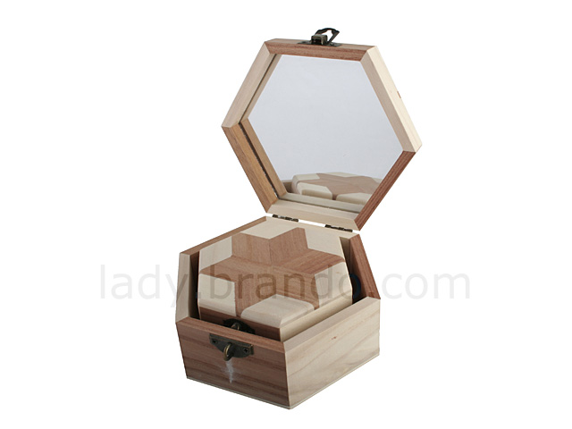 Hexagon-Shaped Wooden Jewel Boxes