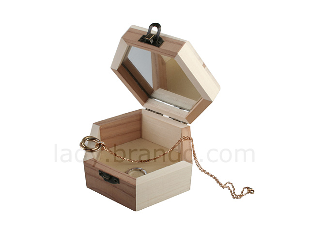 Hexagon-Shaped Wooden Jewel Boxes