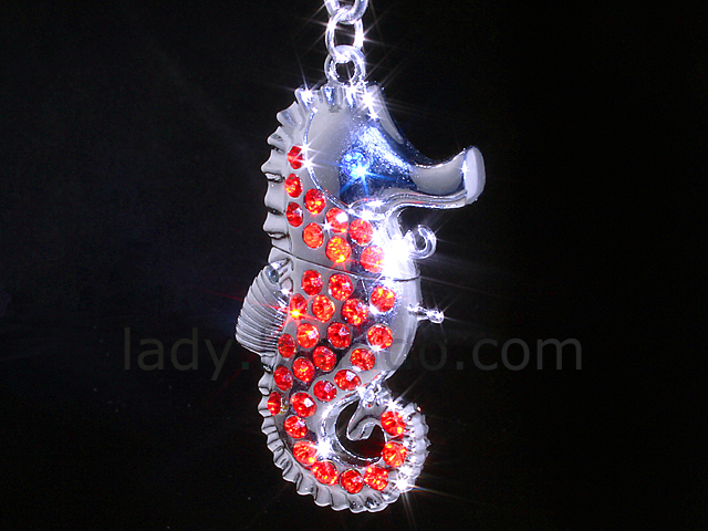 USB Jewel Sea Horse Keychain Flash Drive