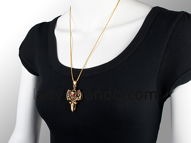 USB Jewel Skull Sword Necklace Flash Drive