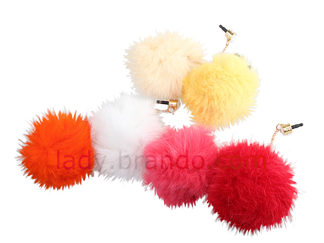 Plug-in 3.5mm Earphone Jack Accessory - Fuzzy Ball