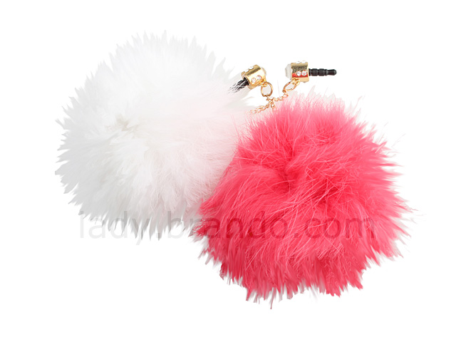 Plug-in 3.5mm Earphone Jack Accessory - Fuzzy Ball