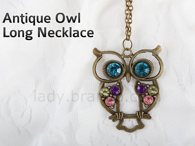 Antique Owl Long Necklace